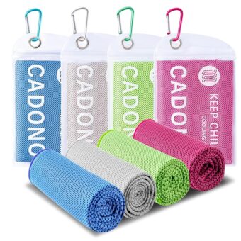 4 Pack Cooling Towel (40"x12"), Soft Breathable Chilly Towel, Ice Towel, Microfiber Towel for Yoga, Sport, Running, Workout,Gym, Camping, Fitness, Workout & More...