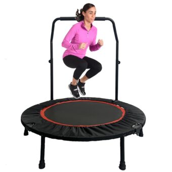 40" Foldable Trampoline, 660LBS Fitnes Trampoline, Indoor/Outdoor Jumping Workouts,