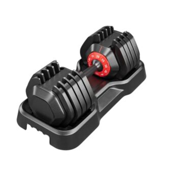 55LB Dumbbell, Adjustable Dumbbell Set, Free Dumbbell with Weights Change, Black Dumbbell with Secure Lock Slots, Adjustable Dumbbell for Men and Women for Home Gym, Black