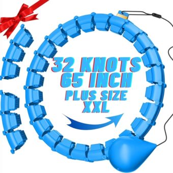 65inch 32 Knots Plus Size Quiet Weighted Hula Infinity Fitness Detachable Hoops Smart Silent Infinity Hula for Women 2 in 1 Waist and Abdominal Workout Hoop