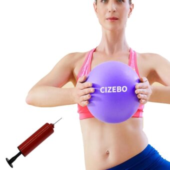 8 inch Exercise Ball, Easy to Inflate Pilates Ball Core Ball Physical Therapy Ball with Needle Pump, Small Yoga Barre Ball for Home & Class Workout Fitness Workout