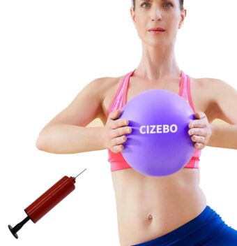 8 inch Exercise Ball, Easy to Inflate Pilates Ball Core Ball Physical Therapy Ball with Needle Pump, Small Yoga Barre Ball for Home & Class Workout Fitness Workout