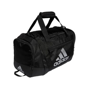 adidas Unisex Adult Defender 4.0 Duffel, Durable Athletic Sports Gym Travel Bag for Men and Women, Black/Silver Metallic, Small (38 L)