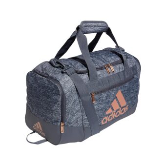 adidas Unisex Adult Defender 4.0 Duffel, Durable Athletic Sports Gym Travel Bag for Men and Women, Jersey Onix Grey/Rose Gold/Onix Grey, Small (38 L)