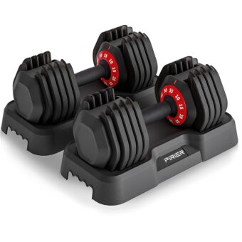 Adjustable Dumbbell 55LB Single Dumbbell Weight, 10-in-1 Weight Dumbbell with Anti-Slip Metal Handle for Home Gym Exercise Equipment