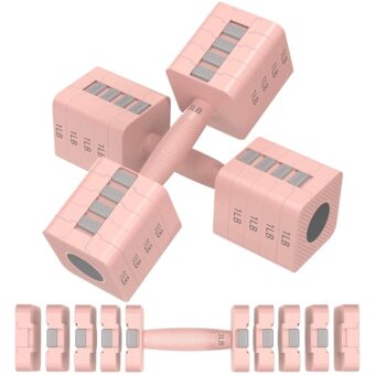 Adjustable Dumbbells Set of 2, 5-in-1 Adjustable Weight Dumbbells for Women/Men, 3lb/5lb/7lb/9lb/11lb Dumbbell Weights Set for Home Gym Workout