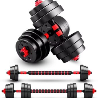 Adjustable-Dumbbells-Sets,Free Weights-Dumbbells Set of 2 Convertible To Barbell A Pair of Lightweight for Home Gym,Women and Men Equipment