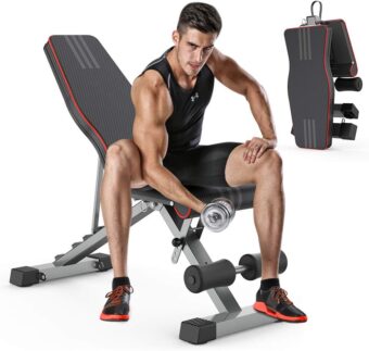 Adjustable/Foldable Weight Bench, 660LBS Home Gym Exercise Bench Incline/Decline Multi-use Exercise Bench Strength Training Workout Bench for Bench Press