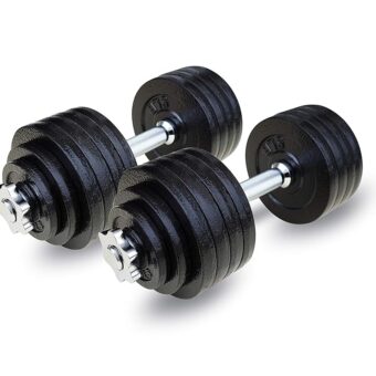 Adjustable Weight Cast Iron Dumbbells Set 105lbs