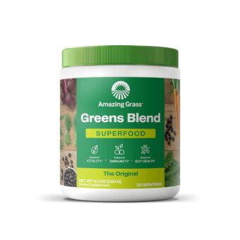 Amazing Grass Greens Blend Superfood: Greens Powder Mix for Energy, with Organic Spirulina, Chlorella, Beet Root Powder, Digestive Enzymes & Probiotics, Original, 30 Servings...