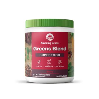 Amazing Grass Greens Superfood Powder: Greens Powder with Digestive Enzymes & Probiotics, Organic Spirulina, Chlorella, and Beet Root Powder, Berry, 30 Servings (Packaging May...