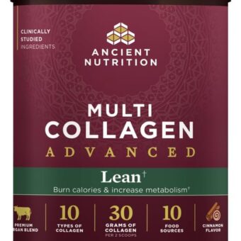 Ancient Nutrition Advanced Hydrolyzed Collagen Peptides Powder Protein Lean with Probiotics and Vitamin C, Cinnamon, for Women & Men, Supports Healthy Weight Management & Muscle...