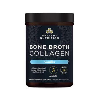 Ancient Nutrition Collagen Powder, Bone Broth Collagen, Vanilla, Hydrolyzed Multi Collagen Peptides, Supports Skin and Nails, Joint Supplement, 30 Servings, 18.3oz