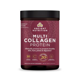 Ancient Nutrition Collagen Powder Protein with Probiotics, Unflavored Multi Collagen Protein with Vitamin C, 45 Servings, Hydrolyzed Collagen Peptides Supports Skin and Nails,...