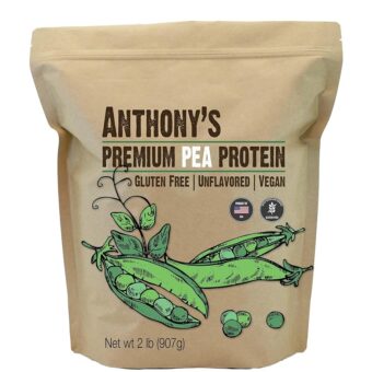 Anthony's Premium Pea Protein, 2 lb, Plant Based, Gluten Free, Unflavored, Vegan, Keto Friendly, Made from Peas