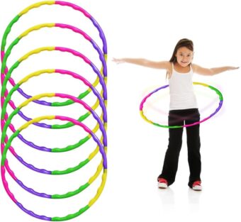 ArtCreativity Hula Hoop for Kids (Pack of 6), Adjustable Size Hoola Hoop Toy for Exercise, 8 Section Detachable Hoola Hoops, Playground Toys for Outdoor Fun, Birthday Party...