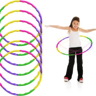 ArtCreativity Hula Hoop for Kids (Pack of 6), Adjustable Size Hoola Hoop Toy for Exercise, 8 Section Detachable Hoola Hoops, Playground Toys for Outdoor Fun, Birthday Party...