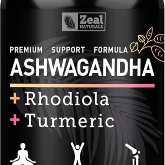 Ashwagandha Complex - Organic Ashwagandha Root Powder + Rhodiola Rosea + Turmeric - Premium Support Formula - Ashwagandha Capsules Supplement