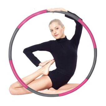 Auoxer Fitness Exercise Weighted Hoop, Detachable and Size Adjustable Design, Lose Weight Fast by Fun Way, Fat Burning Healthy Model Sports Life