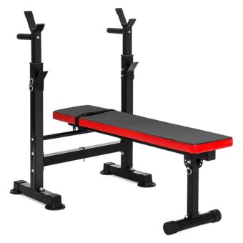 BalanceFrom Adjustable Weight Bench with Squat Rack, Home Gym Strength Workout Station