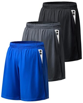 BALENNZ Athletic Shorts for Men with Pockets and Elastic Waistband Quick Dry Activewear