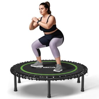 BCAN 450LBS/550LBS Foldable Mini Trampoline, 40"/48" Fitness Trampoline with Durable Bungees, Stable & Quiet Exercise Rebounder for Adults,Great Mini Trampoline for...