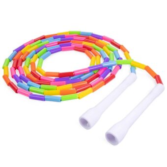 Beaded Kids Exercise Jump Rope - Segmented Skipping Rope for Kids - Durable Shatterproof Outdoor Beads - Light Weight and Tangle Free Exercise Training - Easily Adjustable Kids...