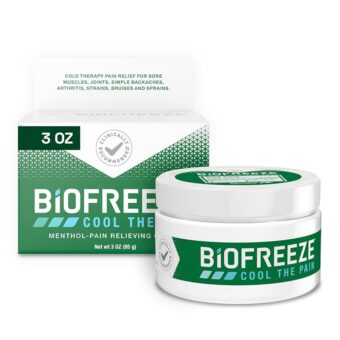 Biofreeze Pain Relief Cream, Knee & Lower Back Pain Relief, Sore Muscle Relief, Neck Pain Relief, Shoulder Pain Relief, Muscle Recovery, FSA Eligible, 3 OZ Biofreeze Menthol Cream