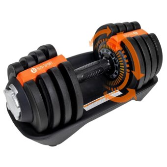BodySport 40 Pound Adjustable Dumbbells – Includes 12 Free Weights, Ranging from 3 to 40 Pounds, Ideal for Home Gym Workouts and Weight Training