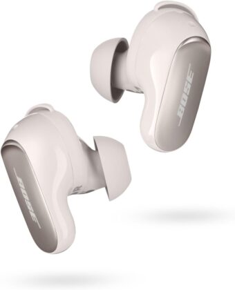 Bose QuietComfort Ultra Wireless Earbuds, Noise Cancelling Earbuds, Bluetooth Earbuds with Spatial Audio and World-Class Noise Cancellation, White Smoke