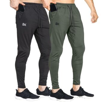 BROKIG Mens Lightweight Gym Jogger Pants,Men's Workout Sweatpants with Zip Pocket