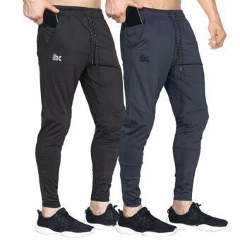 BROKIG Mens Lightweight Gym Jogger Pants,Men's Workout Sweatpants with Zip Pocket