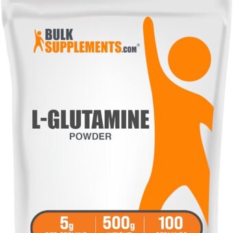 BulkSupplements.com L-Glutamine Powder - Glutamine Supplement, L-Glutamine 5000mg, L Glutamine Powder - Unflavored & Gluten Free, 5000mg per Serving, 500g (1.1 lbs) (Pack of 1)