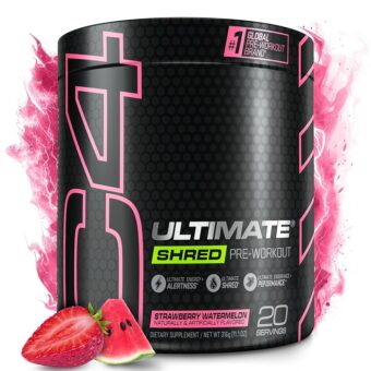 Cellucor C4 Ultimate Shred Pre Workout Powder for Men & Women, Weight Loss Supplement with Ginger Root Extract, Strawberry Watermelon, 20 Servings (Pack of 1)