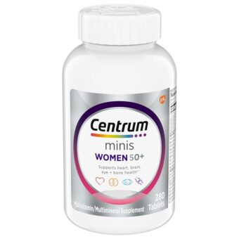 Centrum Minis Silver Women's Multivitamin for Women 50 Plus, Multimineral Supplement with Vitamin D3, B Vitamins, Non-GMO Ingredients, Supports Memory and Cognition in Older...