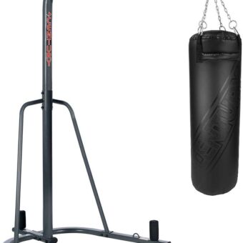 Century 100lb Heavy Bag with Stand | Ships in Two Boxes |Oversized Hanging Punching Bag with Stand | Adult Boxing Bag Stand Combo for Boxing, Martial Arts, MMA, Cardio Workouts