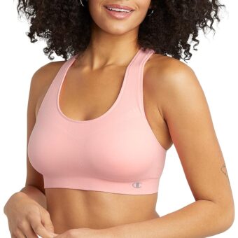 Champion Women's Sports Bra, Infinity Racerback, Moderate Support, Seamless Sports Bra for Women