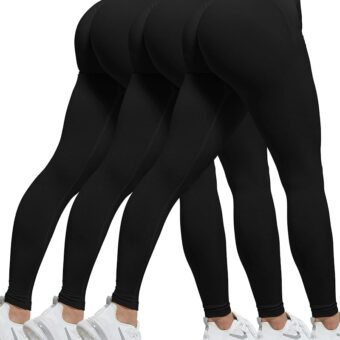 CHRLEISURE 3 Piece Workout Leggings Sets for Women, Gym Scrunch Butt Butt Lifting Seamless Leggings