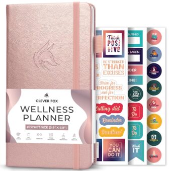 Clever Fox Wellness Planner - Weekly & Daily Health and Wellness Log, Food Journal & Meal Planner Diary for Calorie Counting, Notebook for Medical Condition Tracking – Pocket...