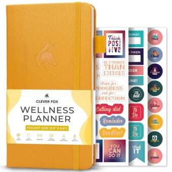 Clever Fox Wellness Planner - Weekly & Daily Health and Wellness Log, Food Journal & Meal Planner Diary for Calorie Counting, Notebook for Medical Condition Tracking – Pocket...