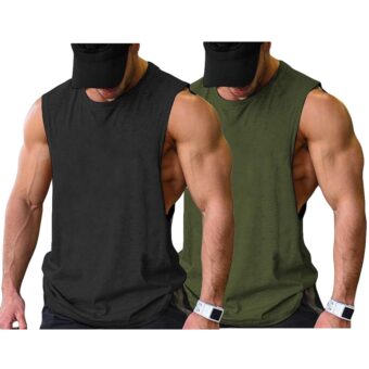 COOFANDY Men Workout Tank Top Gym Bodybuilding Sleeveless Muscle T Shirts Cut Off Shirts