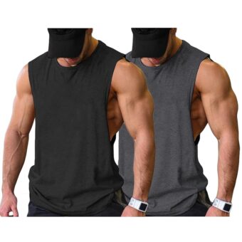 COOFANDY Men Workout Tank Top Gym Bodybuilding Sleeveless Muscle T Shirts Cut Off Shirts