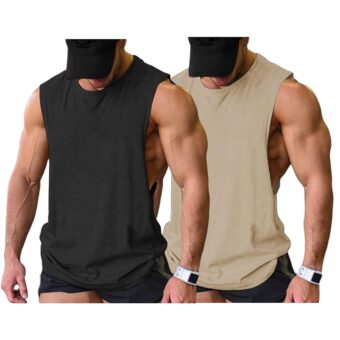 COOFANDY Men Workout Tank Top Gym Bodybuilding Sleeveless Muscle T Shirts Cut Off Shirts