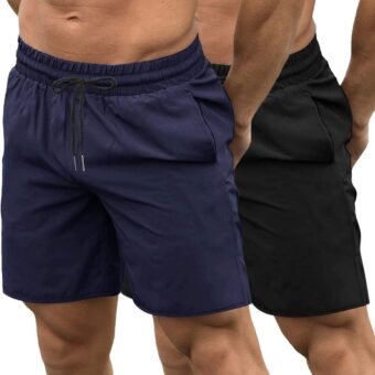 COOFANDY Men's 2 Pack Gym Workout Shorts 7 Inch Quick Dry Athletic Shorts Lightweight Running Shorts with Pockets