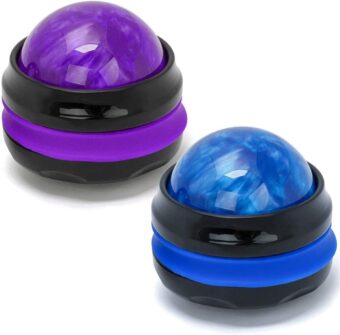 Coolrunner Massage Ball, Manual Roller Massager, 2-Pack Handheld Self Massage Therapy and Relax Full Body Tools for Sore Muscles, Shoulders, Neck, Arms, Legs, Back, Foot,...