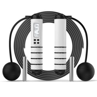 Cordless Weighted Jump Rope with Calorie Counter | Adjustable Knot-Free Skipping Rope for Fitness, Gym & Home Workouts | Ideal for Women, Men & Kids – 9.85ft