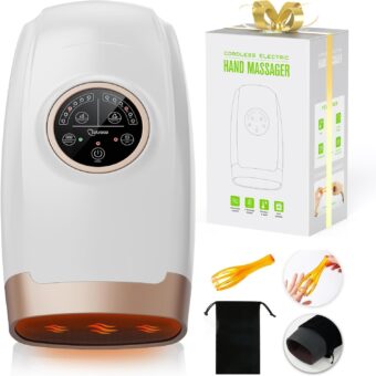 cotsoco Hand Massager with Heat and Compression, 3D Machine for Arthritis and Carpal Tunnel Syndrome Relief, 6 Levels Pressure Point Massage, Finger Wrist Massage for Pain...