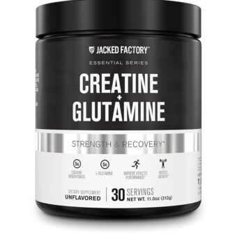 Creatine + Glutamine - Creatine Supplement with L-Glutamine for Muscle Recovery, Muscle Growth, Increased Strength, Enhanced Energy Output, and Gut Health - 30 Servings, Unflavored