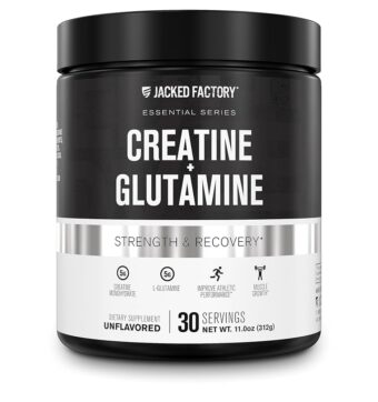Creatine + Glutamine - Creatine Supplement with L-Glutamine for Muscle Recovery, Muscle Growth, Increased Strength, Enhanced Energy Output, and Gut Health - 30 Servings, Unflavored