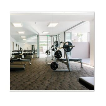 Delma Home Gym Mirror, 54''x30''x2PCS, Large Full Body Mirror for Gym Yoga, Glass Frameless Mirror for Wall Mounted, Wall Mirror for Home Gym, Garage, Bedroom, Bathroom (Glass -...